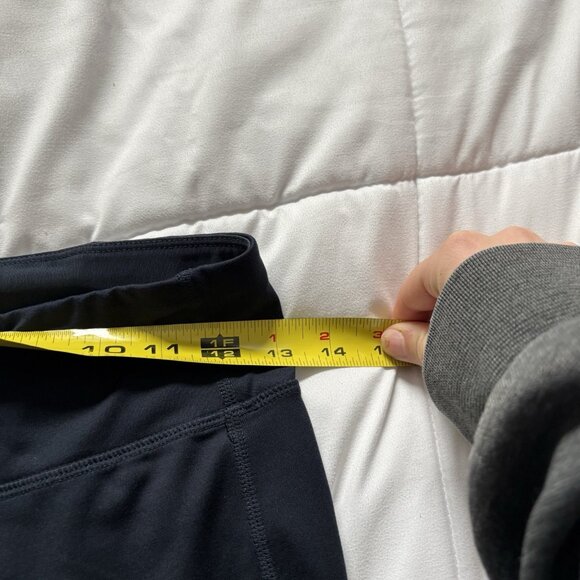 Nike Womens Running Capri Cropped Pants Leggings Black Blue Drawstring - Picture 5 of 9